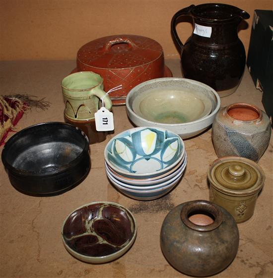 Alan Caiger Smith studio pottery bowl & collection of studio pottery (some signed)